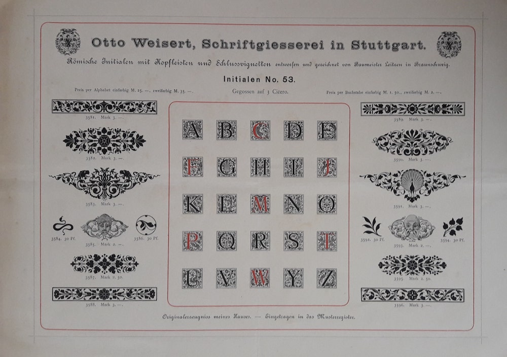 Diverse Letterproeven (plano) van Duitse lettergieterijen