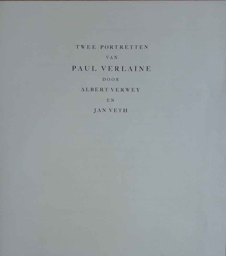 Albert Verwey Twee portretten van Paul Verlaine