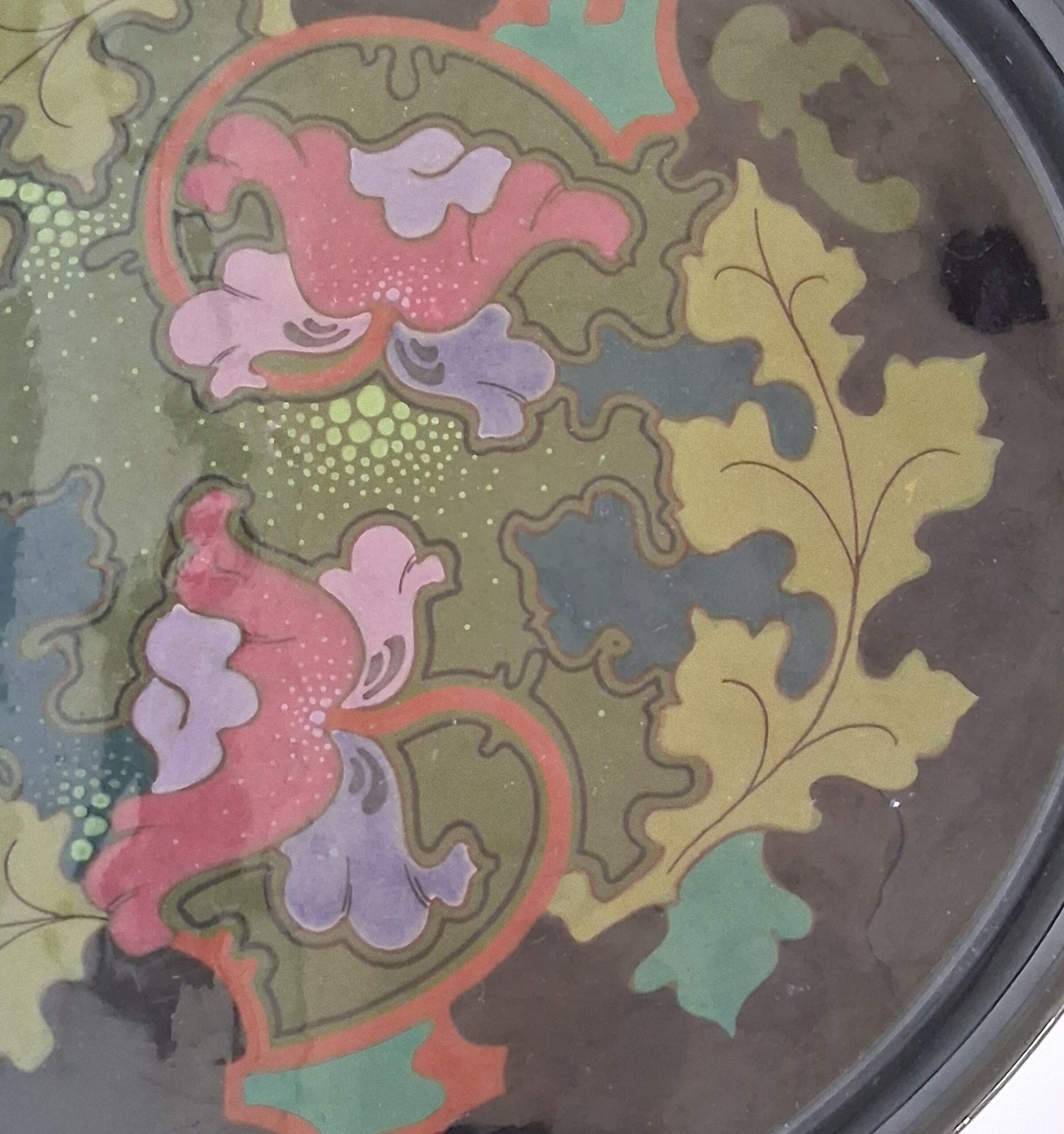 Regina Gouda Art Deco schaal met opstaan de rand – decor UNI – ca. 1926–1930 - Afbeelding 3